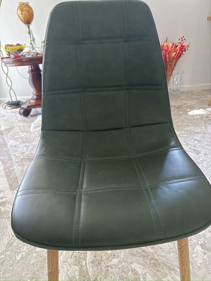 Chairs set of 4 green-gray leatherette like new