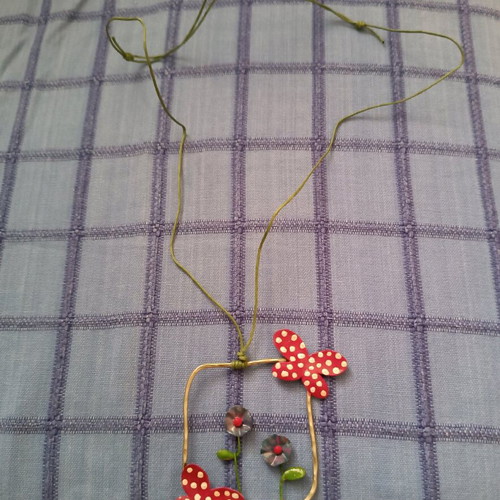 Handmade necklace like new with cord for neck