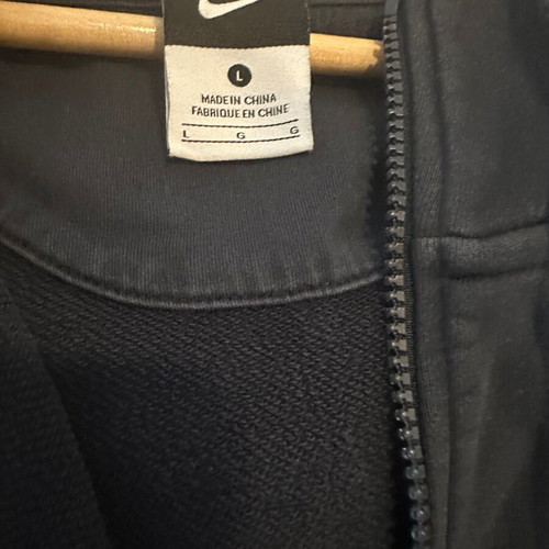 Sports jacket used, cotton, black, size L with hood