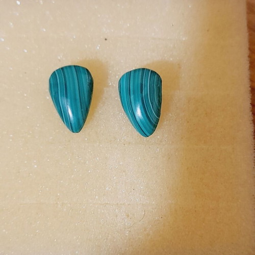 Malachite earrings silver stud new