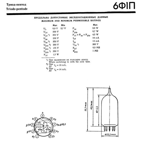 6Φ1Π Vacuum Tube Like New Soviet Miniature