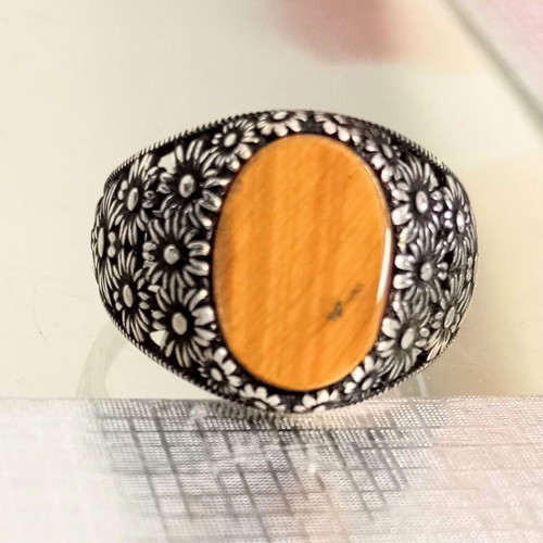 Silver ring handmade 925 with tiger's eye like new