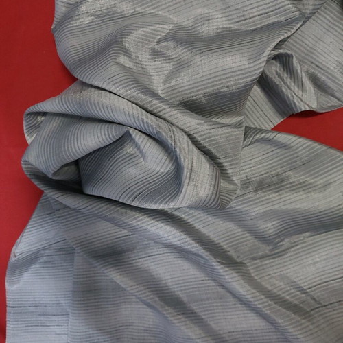 Thin silk fabric striped gray-white 1.50x1.50 m new