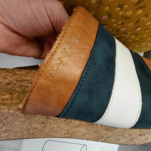 Gant leather mules used, size 39, blue and brown