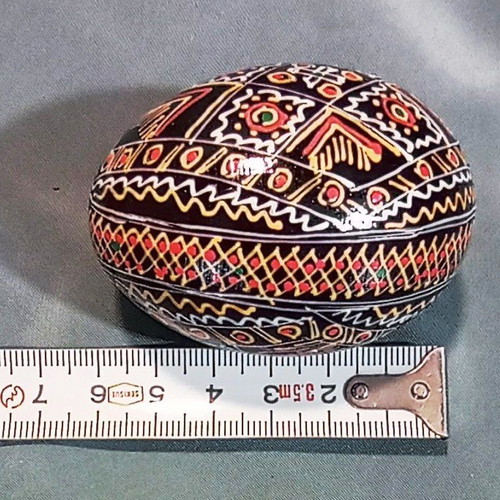 Handmade Wooden Pysanka Decorative Egg 6 cm