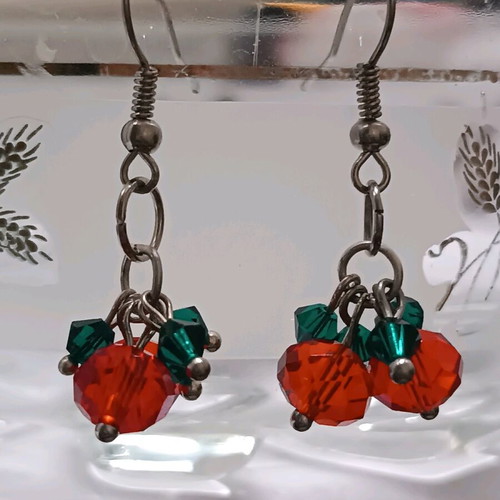 Handmade mistletoe earrings new