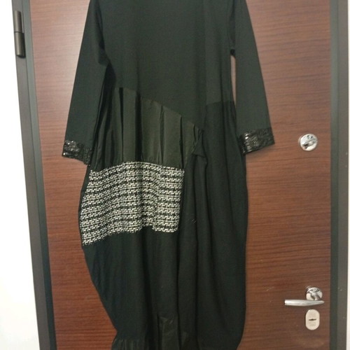 Pepper fashion φόρεμα σαν καινούργιο, μαύρο με λεπτομέρειες tweed και παγιέτα