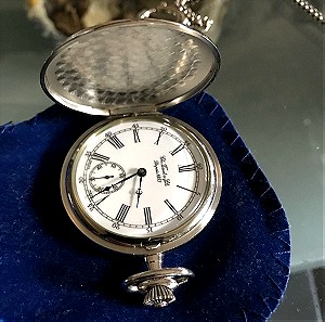 Μηχανικό ρολόι τσέπης Tissot ανάγλυφο ασημί 46h αυτονομία - άψογη λειτουργία