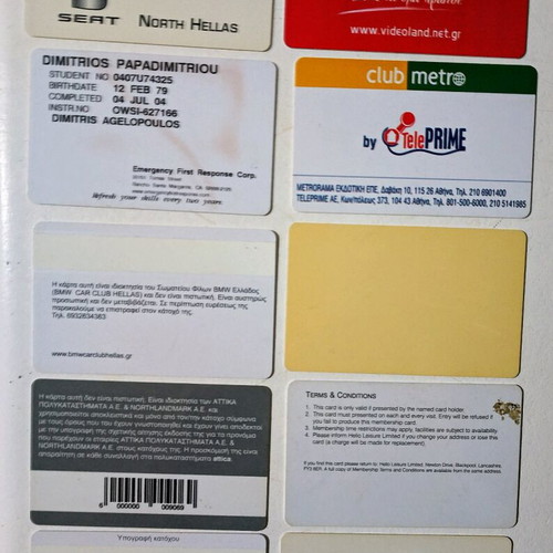 Plastic card samples like phone cards, like new, pack of 10