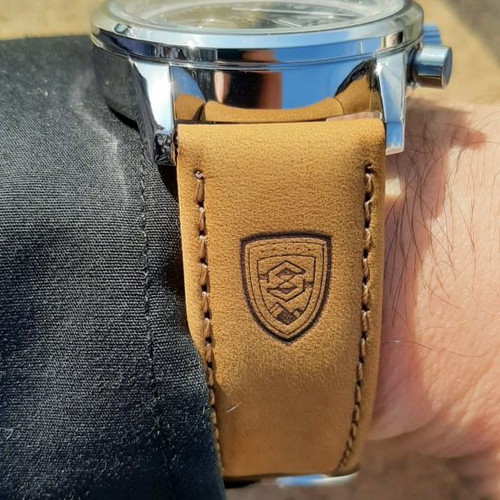 Chronograph watch new with leather strap