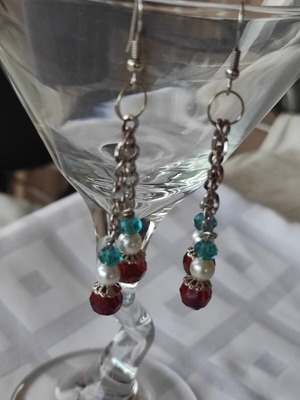 Handmade earrings with beads new, multicolor