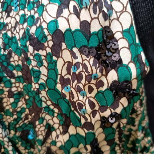 Evening blouse like new, size large, black and green