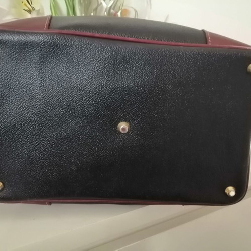 Trussardi shoulder and crossbody bag used black with brown leather details