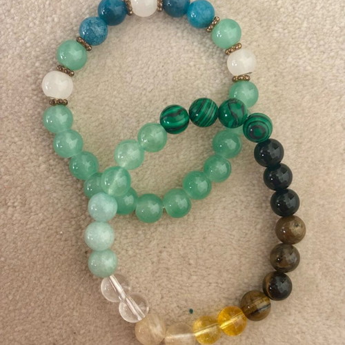 2 Bracelets for Positive Energy and Wellness with Tiger Eye, New