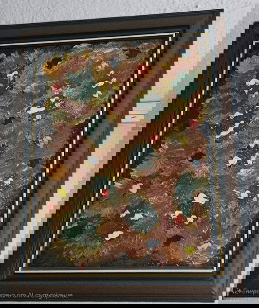 Λουλούδια, λάδι σε καμβά, 260mm/310mm, με κορνίζα.