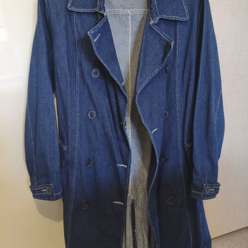 Denim trench coat Fittiway dark wash size M like new
