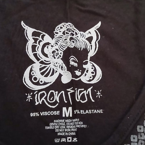 Iron Fist black sleeveless elastic blouse with sequins size Medium like new