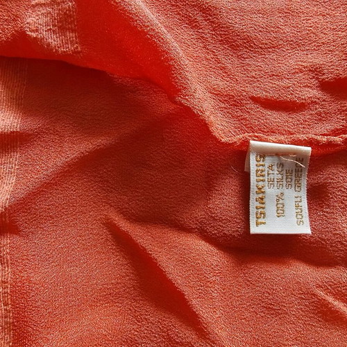 Silk scarf like new, orange 1.90x0.55