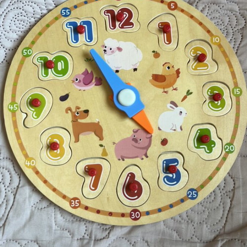 Educational clock toy for preschool age like new