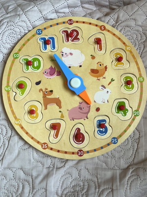 Educational clock toy for preschool age like new