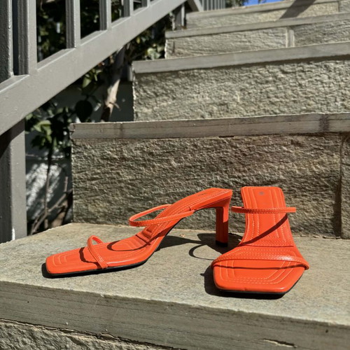 Zara orange strappy sandals like new, 5 cm heel