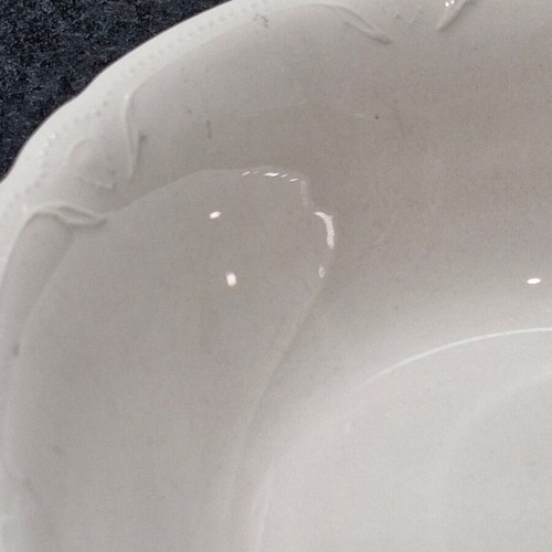 Kerameikos salad bowl used, white porcelain with embossed decoration