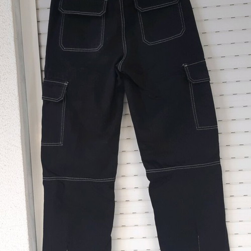 Bershka cargo black jeans with contrast stitching like new, size XS