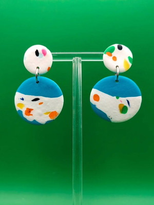 Handmade polymer clay dangle earrings new with stainless steel stud