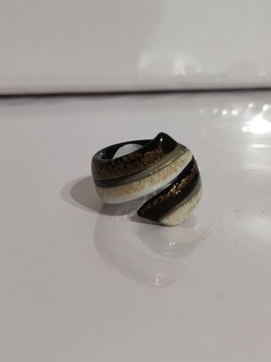 Murano Ring N.55 new, handmade glass with 24k gold leaf