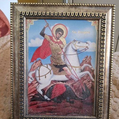 Icon of Saint George in frame new