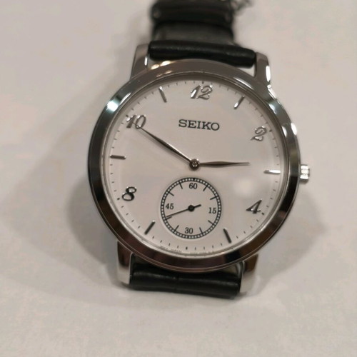 Seiko ανδρικό ρολόι καινούργιο quartz με δερμάτινο λουράκι