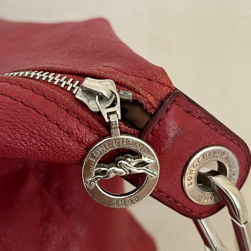 Longchamp Pliage bag model M used, red crossbody