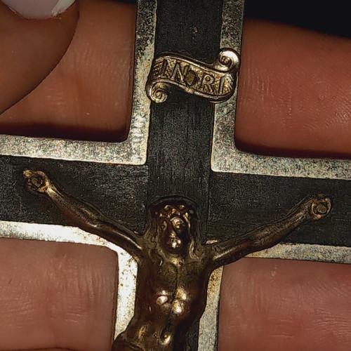 Pectoral Crucifix used, 19th-20th century metal and ebony
