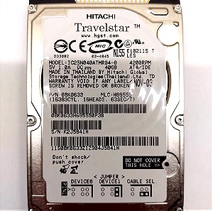 Σκληρός δίσκος HITACHI IC25N040ATMR04 40GB 2.5 IDE