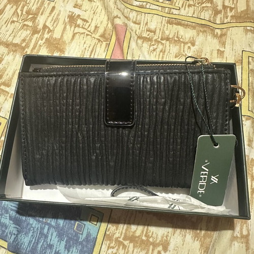 Verde black wallet, unused with tag