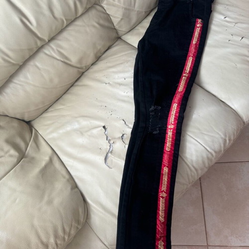 Sik Silk men's black small denim pants with red stripe in excellent condition