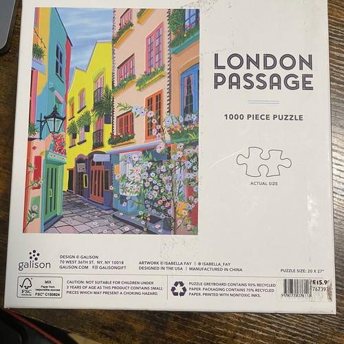 Puzzle London Passage 1000 Pieces Like New 20x27cm