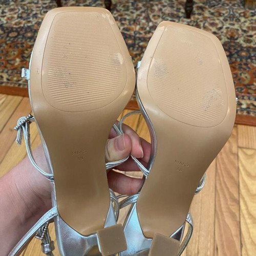 Mango silver heels like new, size 38, sandals