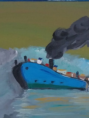 Ship 5 acrylic on canvas 20×30cm new