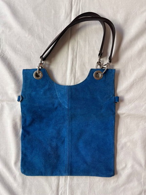 Suede Shoulder Bag Blue Like New