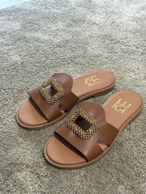 Luigi brown sandals new, with box