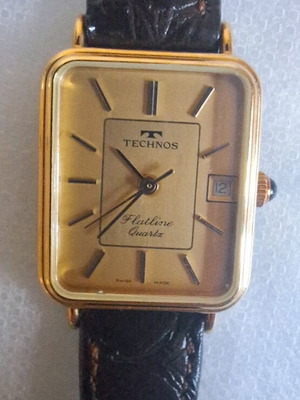 Technos Swiss women's watch gold-plated vintage new with strap