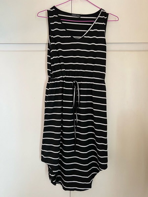 Shein midi dress black with white stripes like new