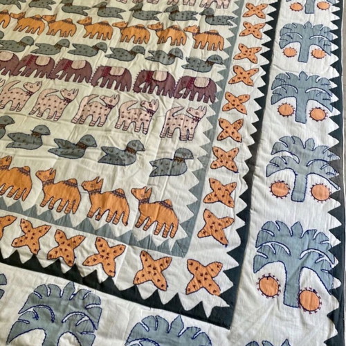 Ethnic Patchwork Handmade Quilt 100% Cotton 150x230cm