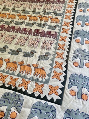 Χειροποίητο ριχτάρι Ethnic Patchwork 100% βαμβάκι 150x230cm καινούργιο