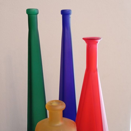 Decorative bottles colorful new made of matte glass