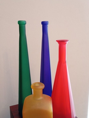 Decorative bottles colorful new made of matte glass