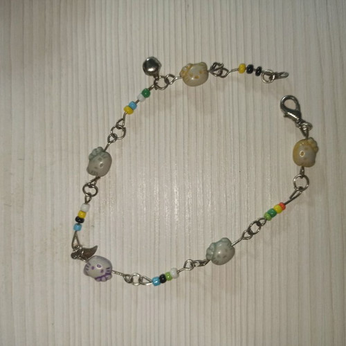 Necklace and bracelet used, fabric, Hello Kitty