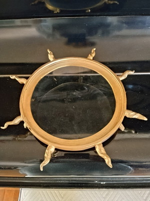 Brass sun decoration with glass center like new