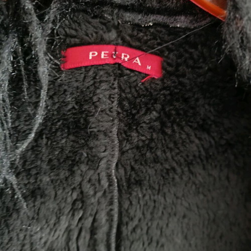 Petra women's jacket used, black and gray with fur details